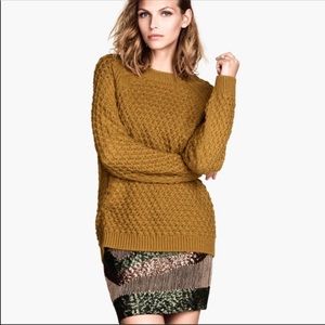 H&M Mustard Chunky Knit Sweater S